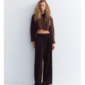 Zara Crop poplin top